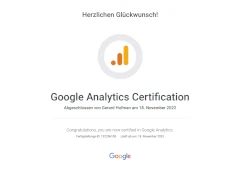 Zertifikat Google Analytics 4