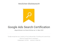Zertifikat Google Ads